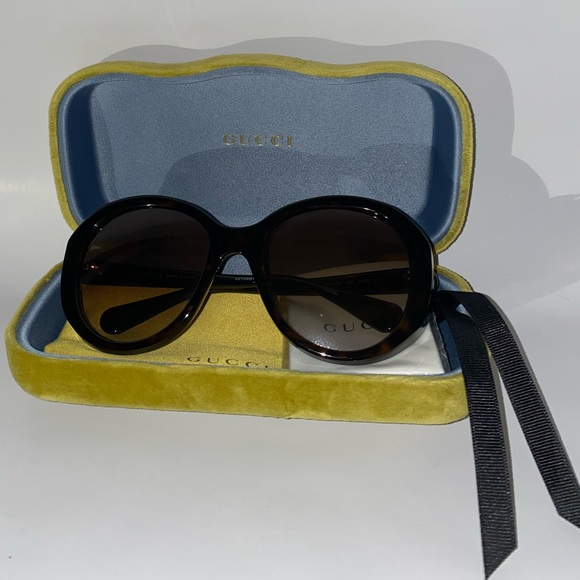 GUCCI Oversized Round Sunglasses Tortoise NEW in Box - Picture 13 of 16